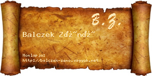 Balczek Zénó névjegykártya